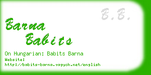 barna babits business card